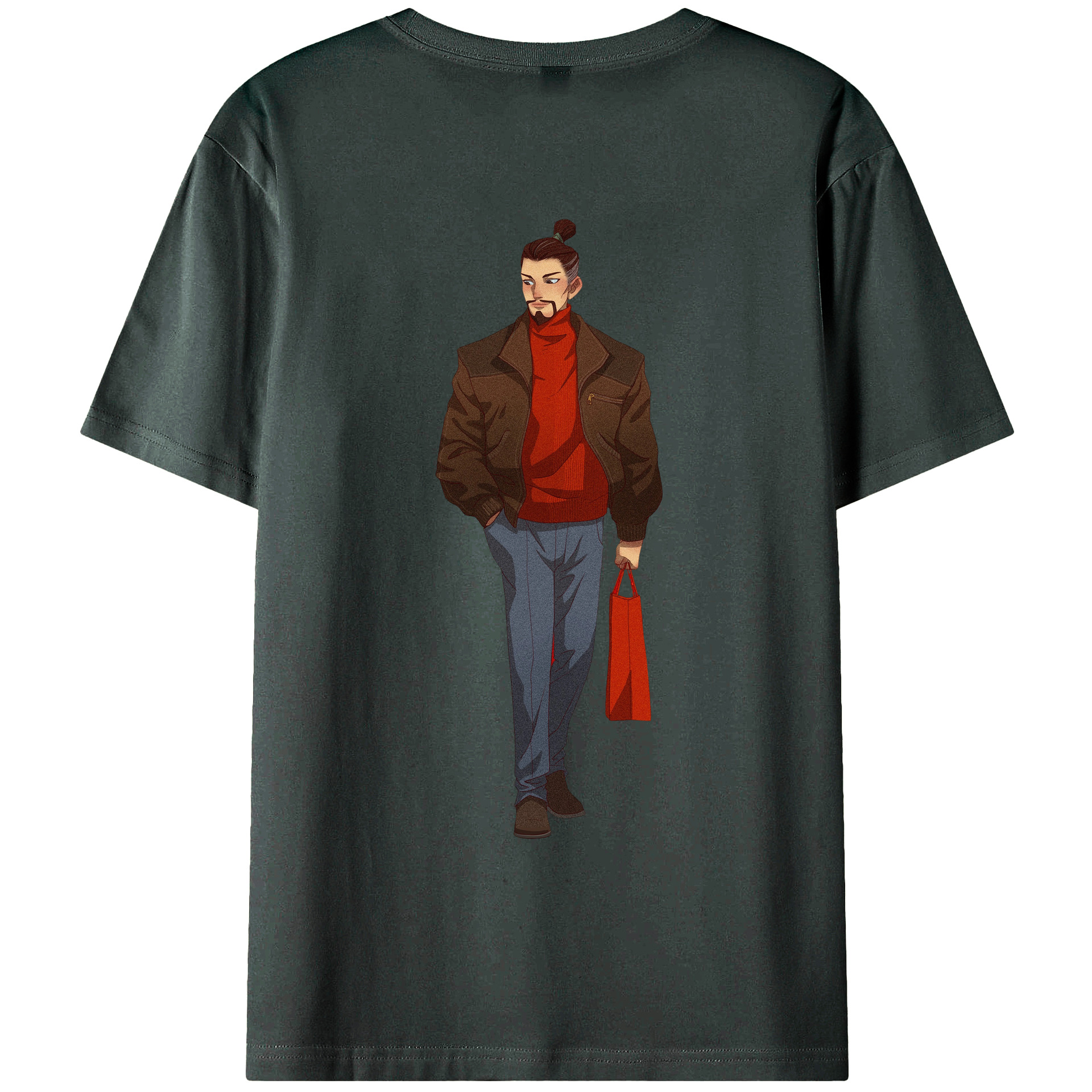 （画像用） Ne Zha 2 ナタ 魔童の大暴れ 綿100％ メンズ半袖Tシャツ（バックプリント） 通気性